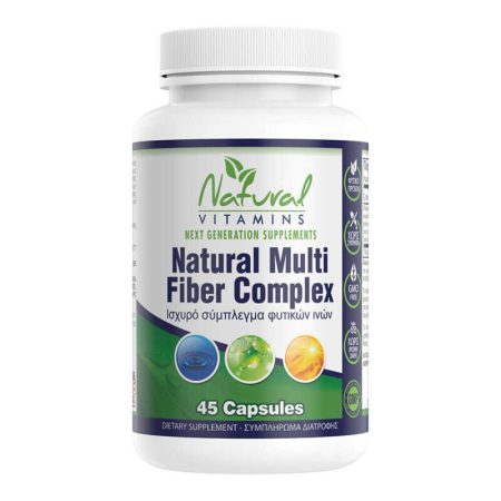 Natural Vitamins Natural Fiber Complex Ισχυρό Σύμπλεγμα Φυτικών Ινών - 45 Κάψουλες