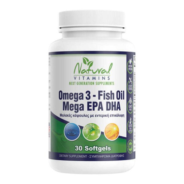 Natural Vitamins Ωμέγα 3 Fish Oil 1000mg Διπλής Μοριακής Απόσταξης