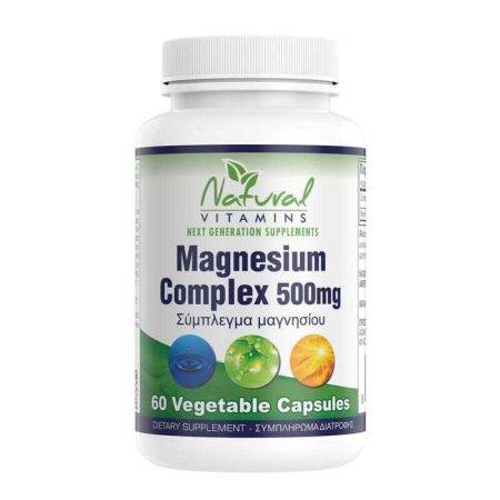 Vegan Natural Vitamins Magnesium 500mg – Μαγνήσιο συμπλήρωμα διατροφής 500mg 60 Κάψουλες
